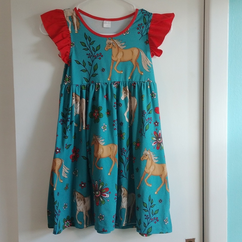 Penelope Plumm blue horse dress size 8